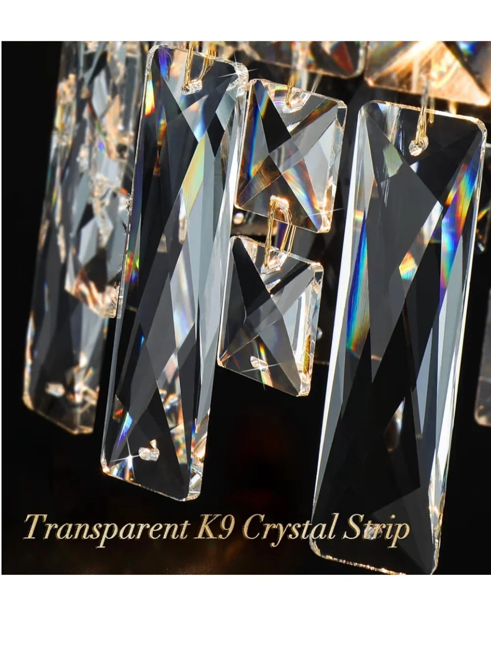 NIB Modern K9 Gold Crystal Pendant Lights Fixtures Kitchen Island Set of 3